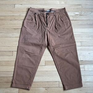 Tan Made in Italy Chinos Relaxed Fit Cotton Blend